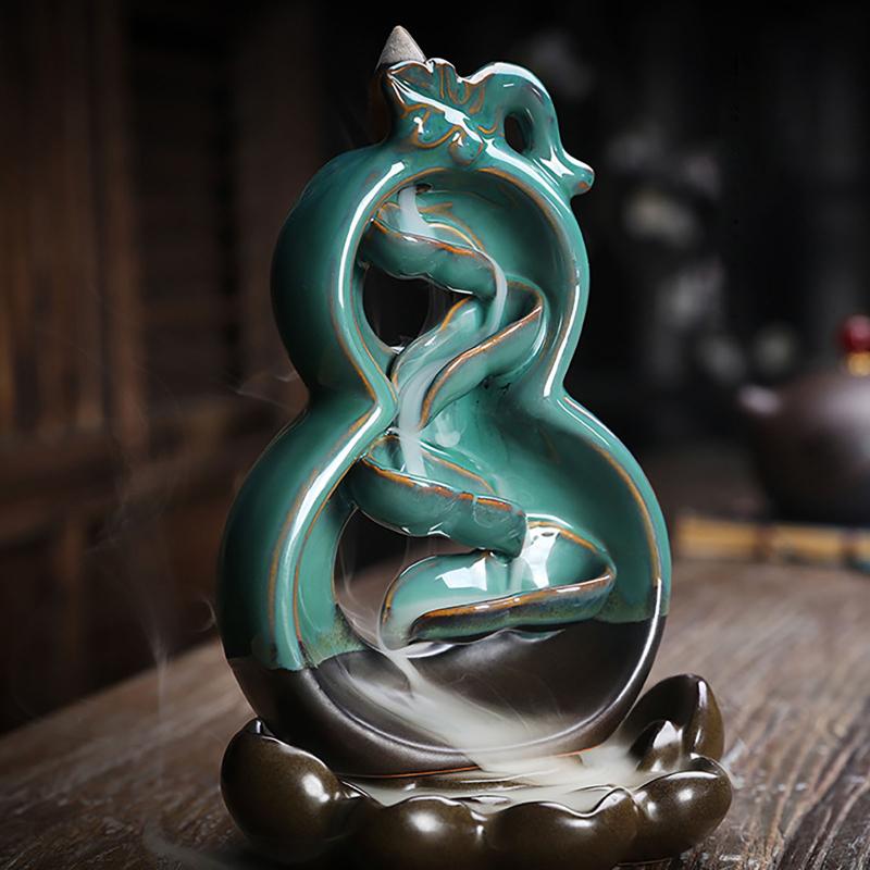 

Jesus Smoke Backflow Incense Burner Creative Tower Waterfall Ceramic Holder #t2g Fragrance Lamps