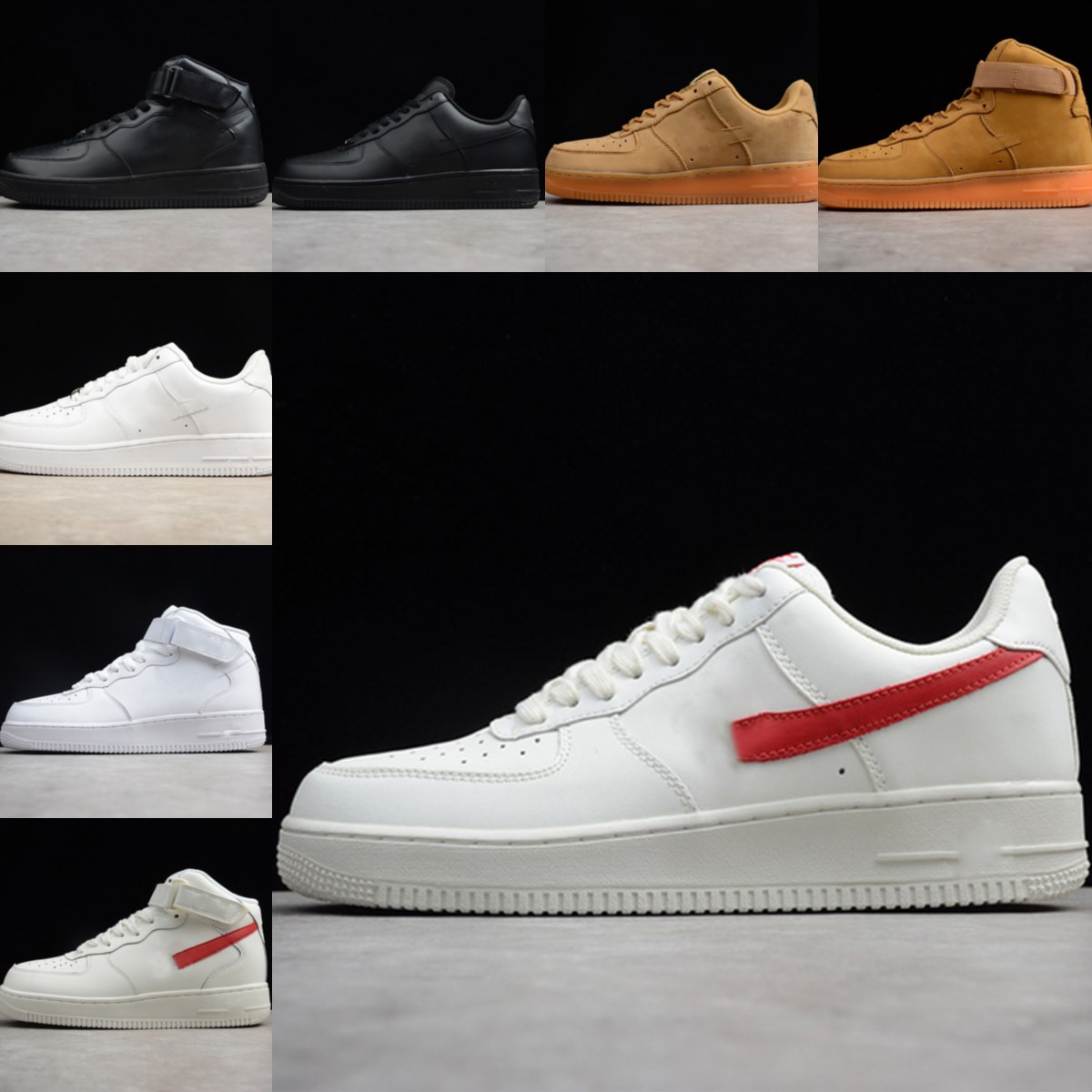 

TOP Quality Men Low Skateboard Shoes One 1 Knit Euro Air High Women Forces All White Black Red Discount Trainer Designer Running Shoe 36-46