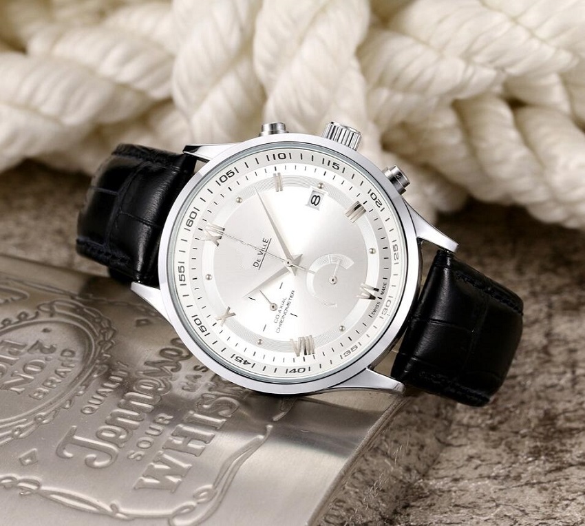 

Top Brand Luxury Leather Watch All Dials Working Fashion Business Quartz Watches with Calendar for Men Black Male Clock Relogio Masculino, As pic