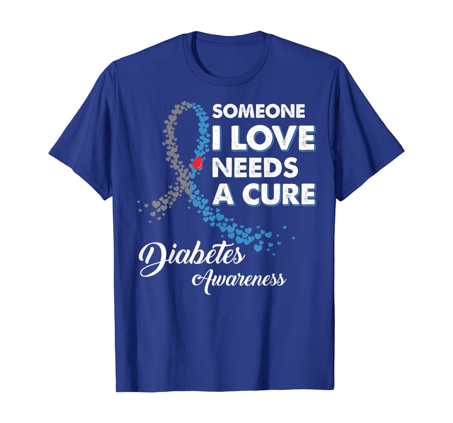 

someone i love needs cure diabetes awareness tshirt, White;black