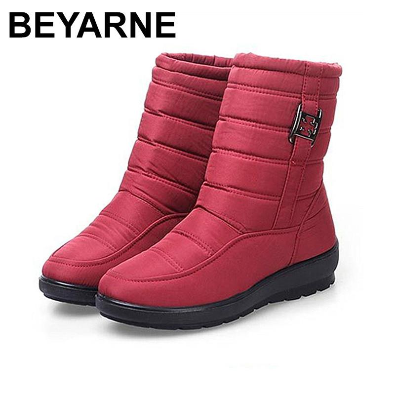 

2021 Top Quality Women Snow Ankle Boots Female Zipper Down Winter Boots Anti Skid Waterproof Flexible Plush Insole Botas, Brown