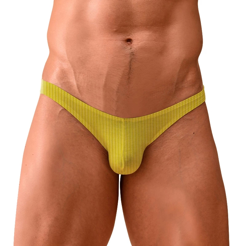

Sexy Sissy Bikini Gay Underpants Men Briefs Cotton Slip Hombre Soft Male Underwear Cueca Tanga Mens Thong Quick Dry, Yellow