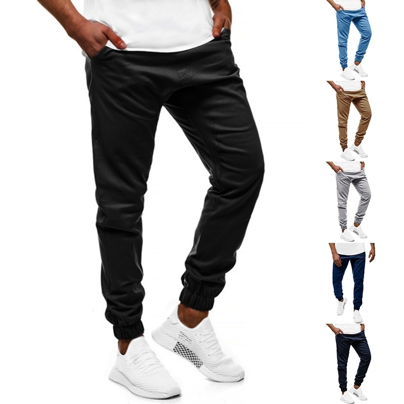 

Autumn and winter new solid color trend versatile casual sports men's pants K52, Gray