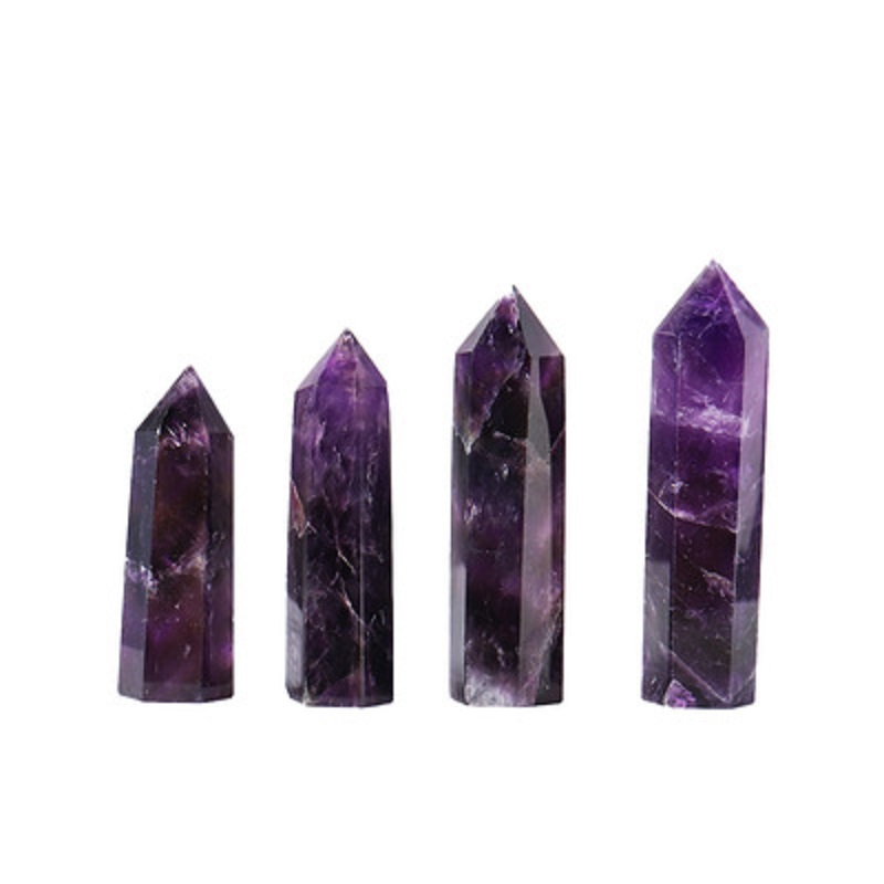 

Ability Quartz Pillar Dream Amethyst Crystal point Arts Ornament Mineral Healing wands Reiki Natural six-sided Energy stone Transport gas pillars