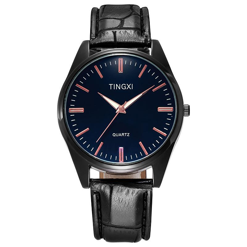 

Wristwatches 2021 Luxury Men Watches Fashion Automaticos Date Watch For Casual Black Leather Clock Mens Army Sports Relojes Hombre, Black face