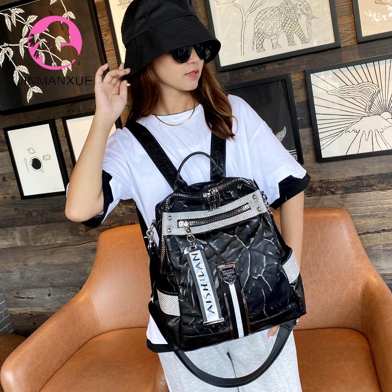 

Backpack Ladies Large Capacity Travel Fashion Bagpack Women Shoulder Bags Portable School For Teenage Girls 3 In 1 Handbags, Black