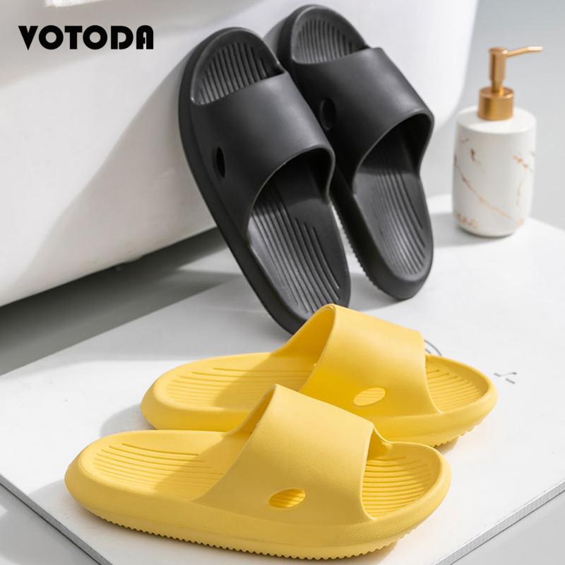 

Slippers Summer Soft EVA Home Beach Sandals Thick Platform Women Non-Slip Bathroom Flip Flop Casual Unisex Indoor Shoes, Black