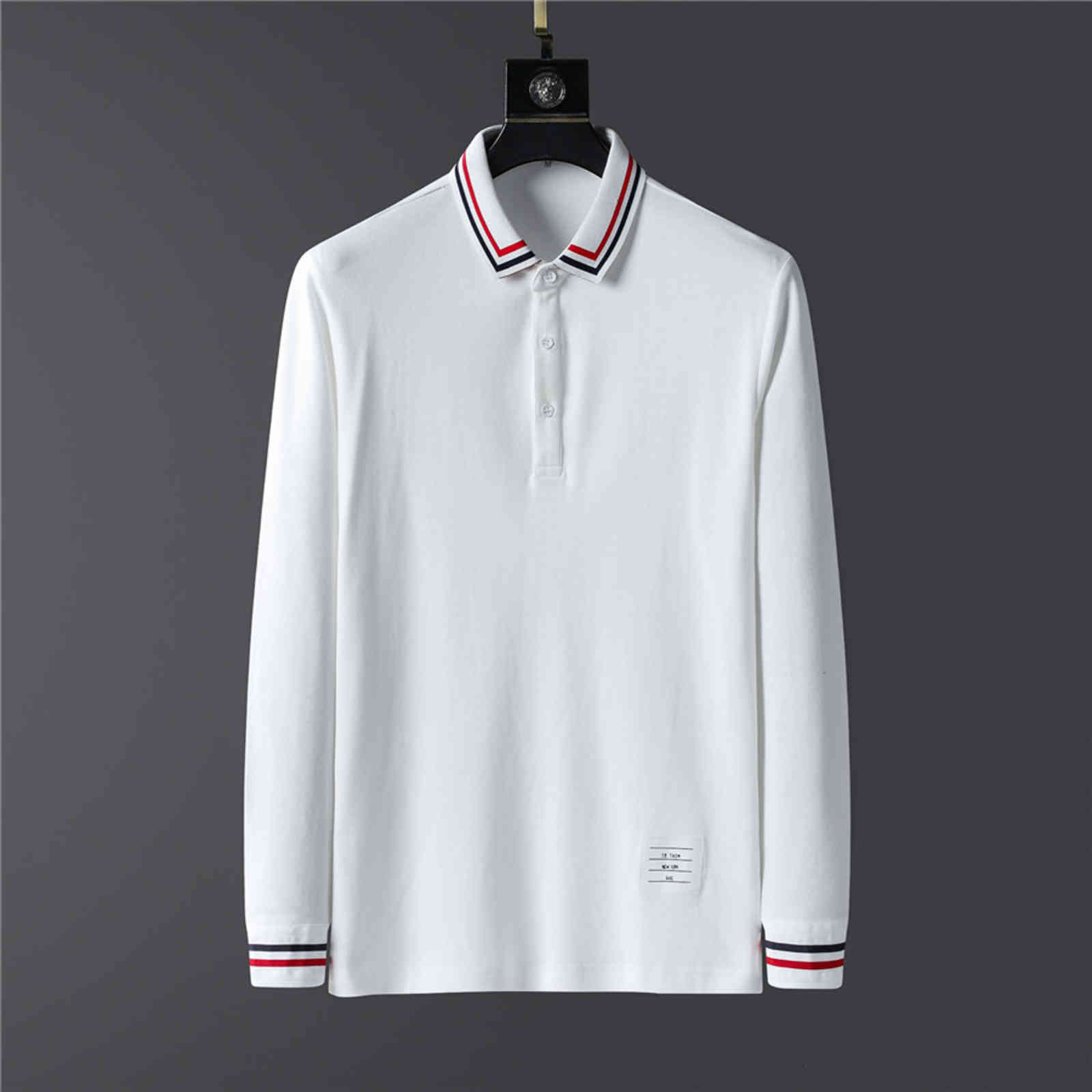 

Men's Polos make of high quality men's clothing casual polo shirt sleeve long tops t embroidered cotton KKX0, 1# shoe box
