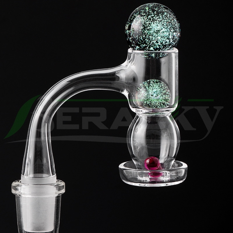 

Beracky Full Weld Bubble Barrel Terp Slurper Smoking Quartz Banger With 22mm/14mm Glass Dichro Marble Pearls Ruby Beads For Dab Rigs Water Pipes Bongs