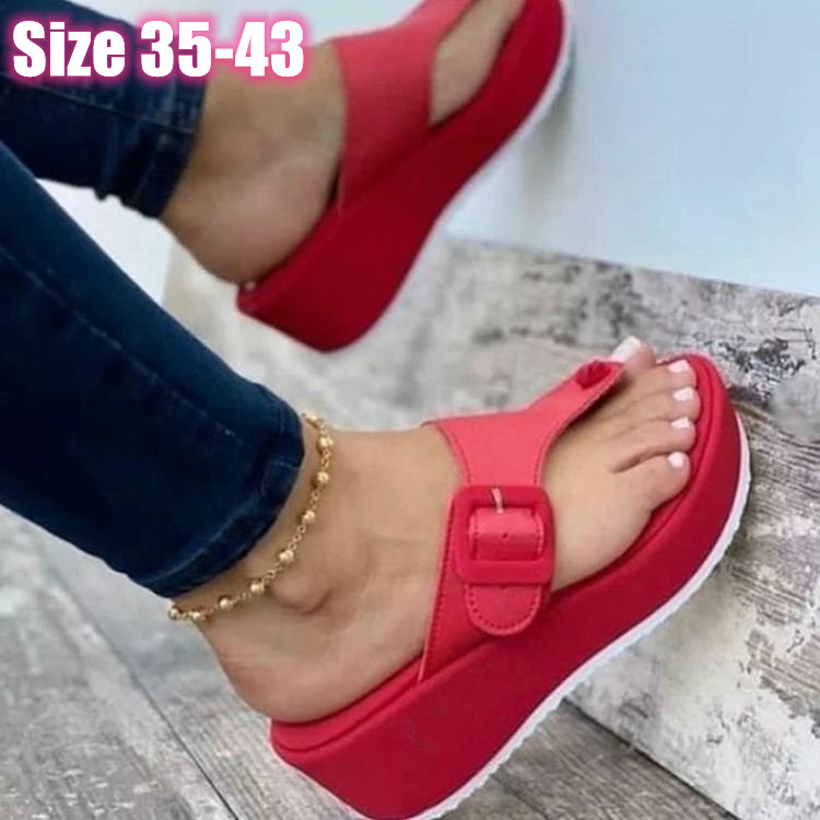 

Women Wedges Sandals Summer Casual Clip Toe Flip Flops Women Platform Slipper Beach Sport Sandals Light Comfort Shoes Woman 2021, Black-mid heels