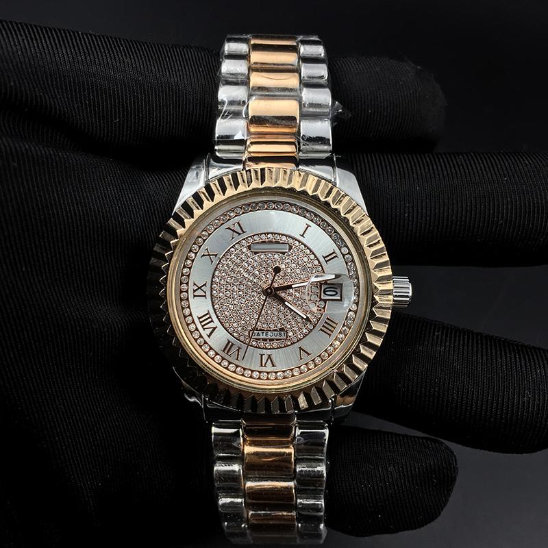 

Luxury Reloj R brand datejust men watch gold watches fashion Orologio dress 36mm diamond dial designer wristwatches stainless steel strap qu, Slivery;brown