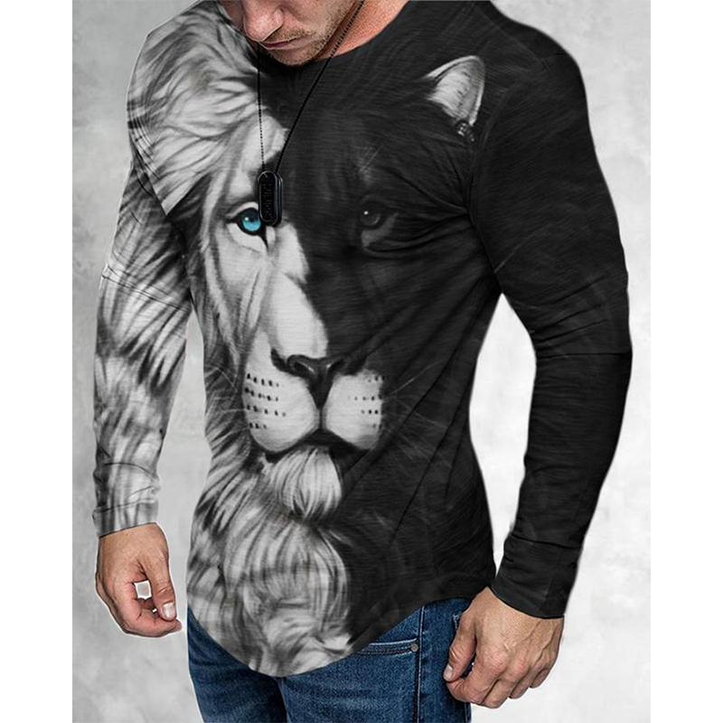 

3D Men's Printed Long Sleeve Headless Sweater Fierce Monster Cute Monster Pattern Clothing, White;black