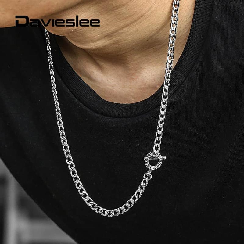

5/6mm Necklace For Men Women Gold Silver Color Stainless Steel Chain 18-30 Inch Cuban Curb Cable Link Jewelry LTNS007 Chains