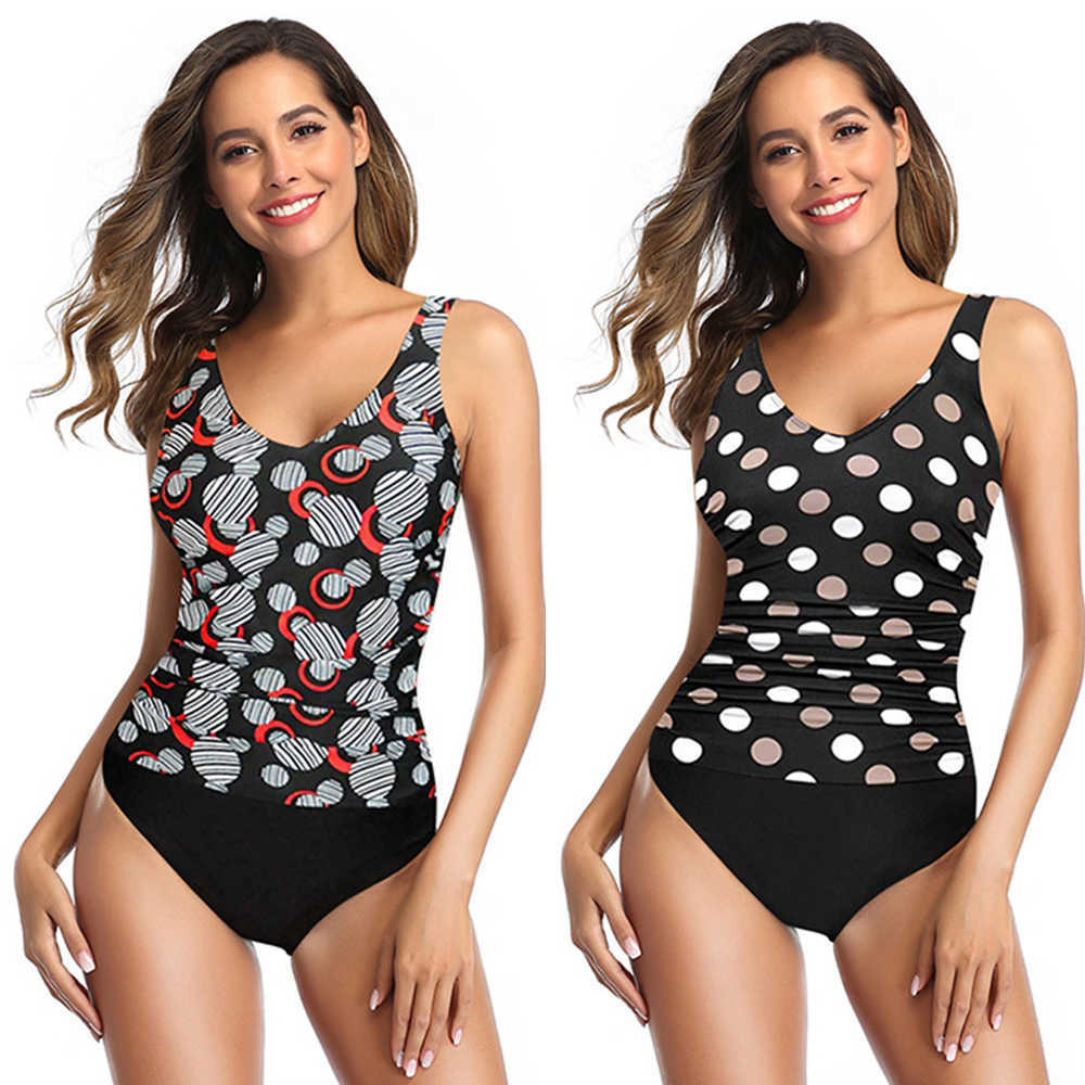 

ZAUFAZ plus size Suit Push-Up Padded Brazilian Swimsuit Polka Dots Beach Wear Monokini Bathing Suit Swimwear XXL 210604, Dots 1