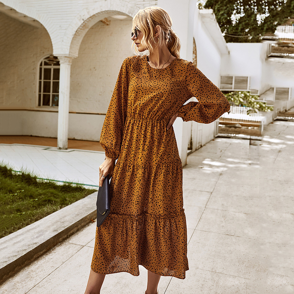 

2021long dress autumn winter elegant floral long sleeve ruched womens clothes party yellow ladies a line dresses new arrival 2021, Black;gray