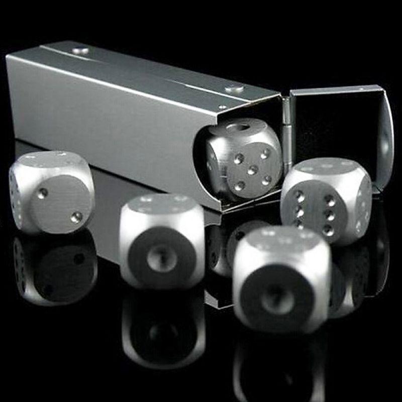 

Pcs Precision Aluminum Alloy Solid Metal Dices With Portable Box Poker Party Game Dice Man Boyfriend Gift Greeting Cards