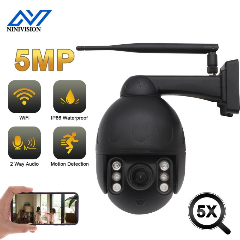

Cameras 5MP Outdoor PTZ Wifi Dome Camera High Speed 5X Optical Zoom Motion Detection Onvif IR 80m CCTV Security Surveillance