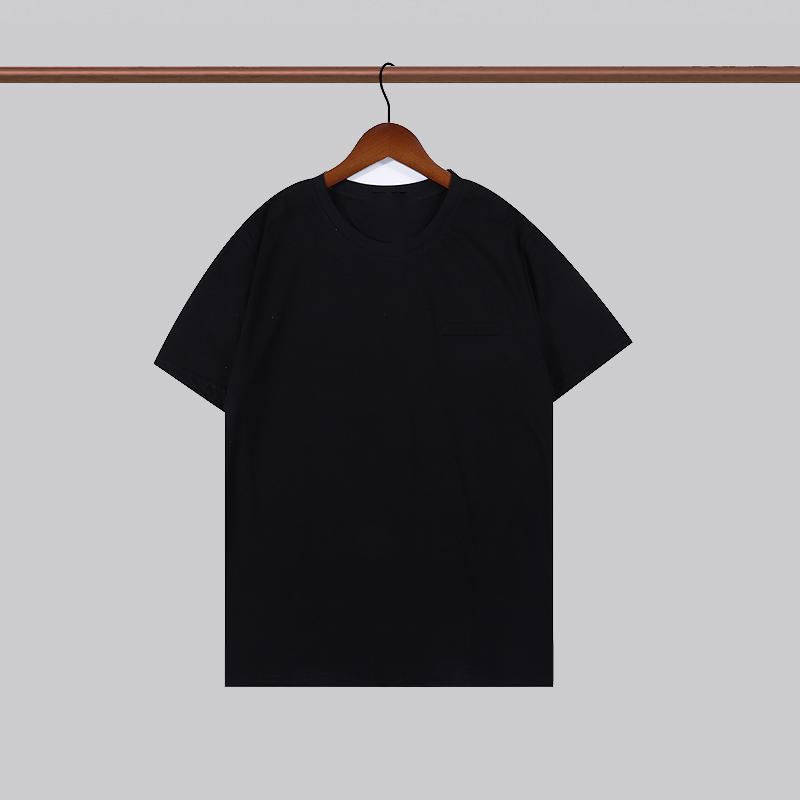 

P-2730 Couples Clothes Summer Streetwear Men Black Short Sleeve Solid Color Tops Tees Women Round Collar Pullovers White Casual Loose T-shirt