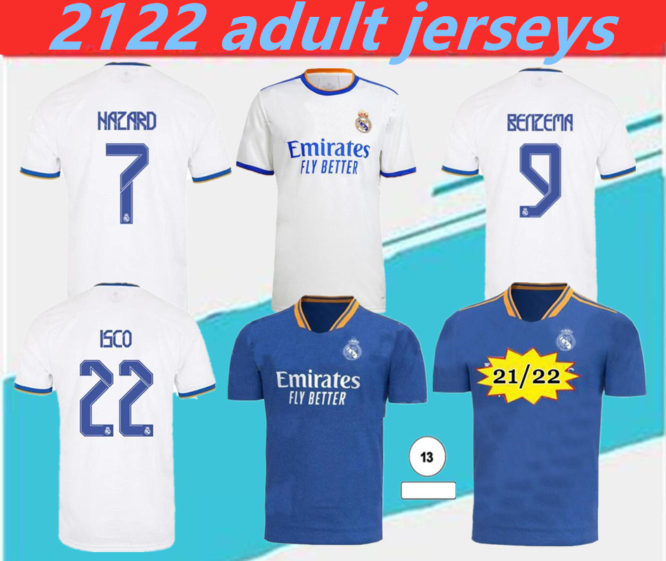 

2021/2022 real Madrid soccer jerseys 21/22 HAZARD BENZEMA camiseta de futbol home away third RODRYGO MODRIC football shirt, Black;yellow