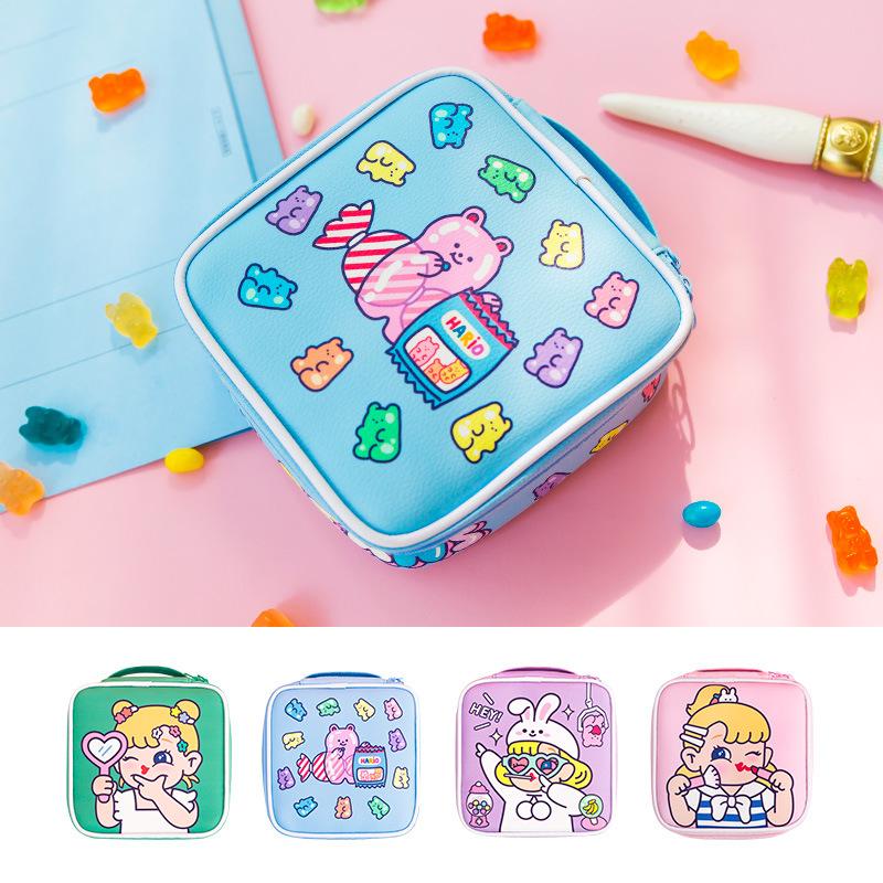 

Waist Bags Square Cartoon Large Capacity Girl Heart Bag Awesome Makeup Portable