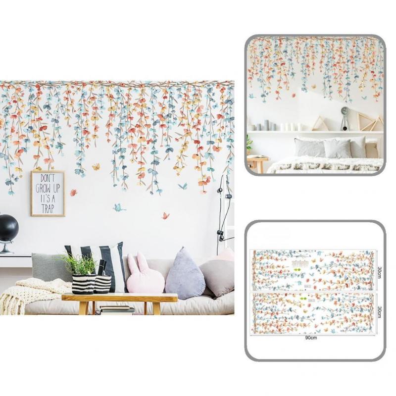 

Wall Stickers PVC 1 Set Beautiful Practical Plants Printing Leaves Pattern Art Mural Versatile For Bedroom