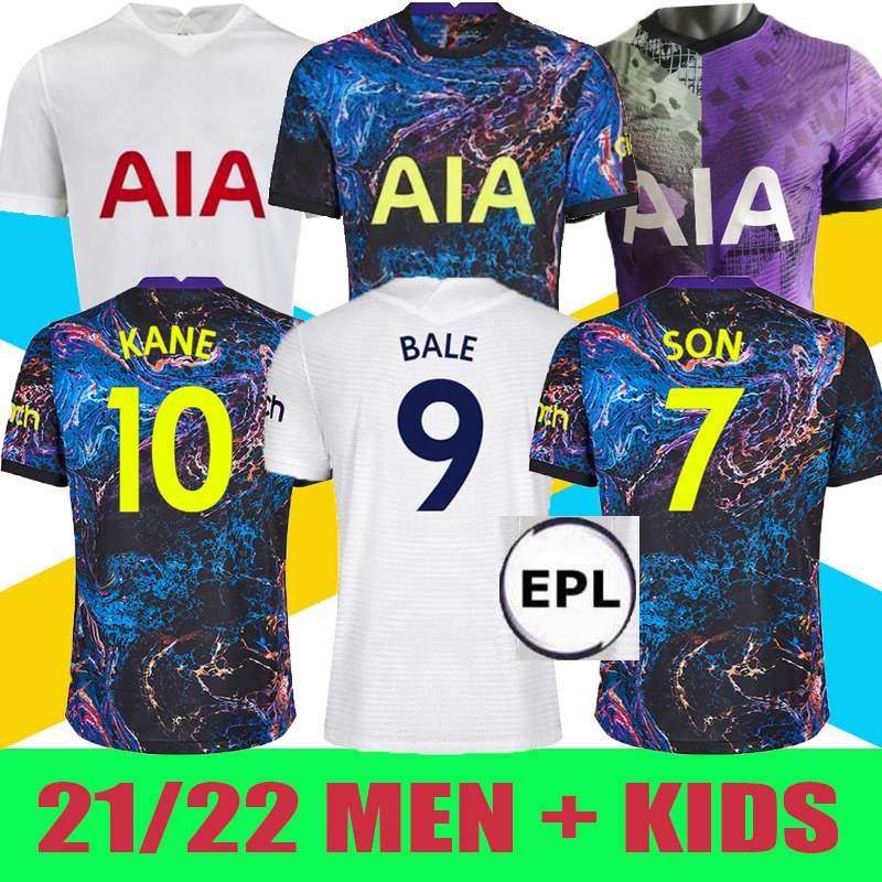 

21 22 DELE SON TOTTENHAM BALE KANE soccer jersey HOJBJERG BERGWIJN LO CELSO SPURS 2021 2022 LUCAS football shirts uniforms men + kids kit sock, 21/22 home