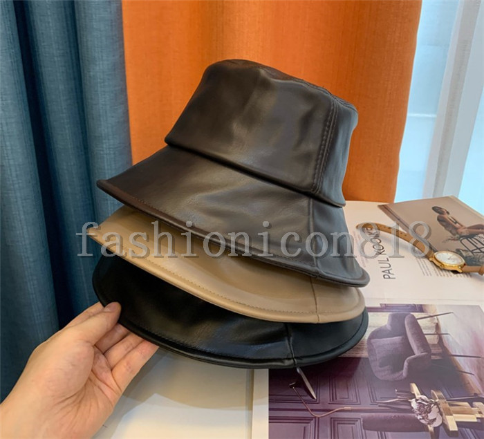 

High quality leather Bucket Hat Beanies Designer luxury Sun Baseball Cap Men Women Outdoor Fashion Summer Beach Sunhat Fisherman's hats, Brown