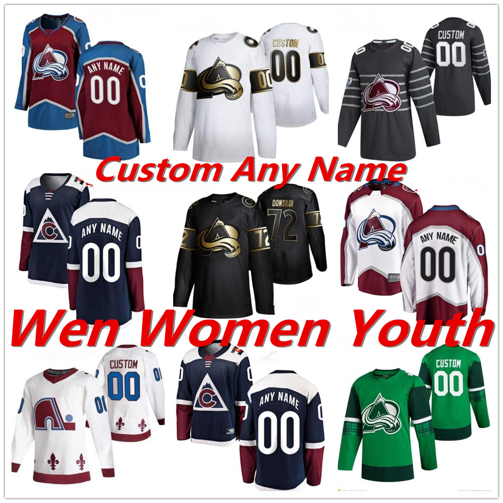 

2021 Reverse Retro Colorado Avalanche Hockey Jersey Philipp Grubauer Nazem Kadri Ryan Graves Andre Burakovsky Erik Johnson Custom Stitched, As shown