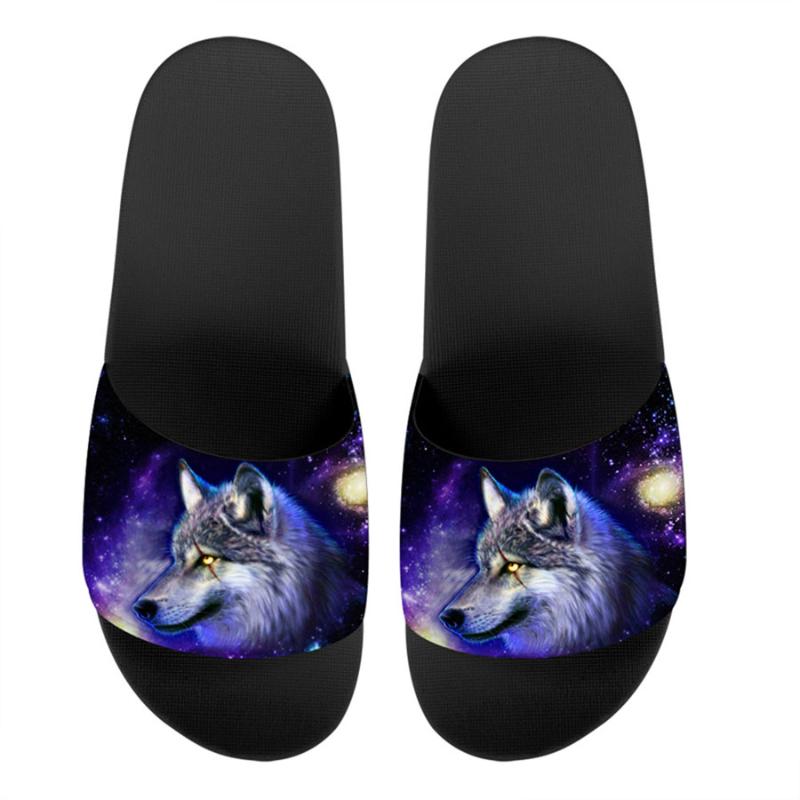 

Slippers HYCOOL Fashion Man Sandals 3D Galaxy Wolf Print Light Men Slipper Comfortable Indoor Casual Footwear Summer Beach Shoes, Cc3196z64