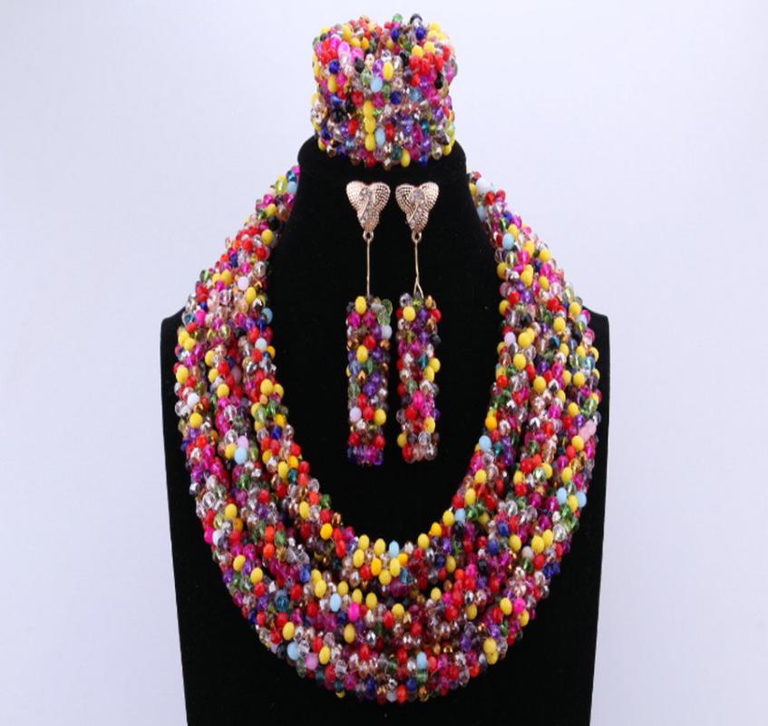 

Earrings & Necklace Colored African Big Design Dubai Style Wedding Beads Jewelry Set Turkey Chinese Bracelet Earring Of, As pic