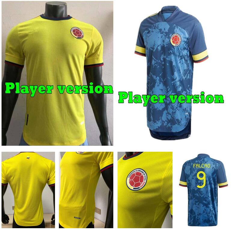 

2021 Colombia Player Version soccer jerseys 21 22 Colombie Men Camiseta de futbol JAMES FALCAO CUADRAD VALDERRAMA Football Shirts, Black;yellow