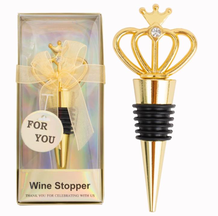 

Diamond Crown Wine Stopper Silver Stoppers Home Kitchen Bar Tool Metal Seal Stoppers Wedding Guest Gifts SN6282