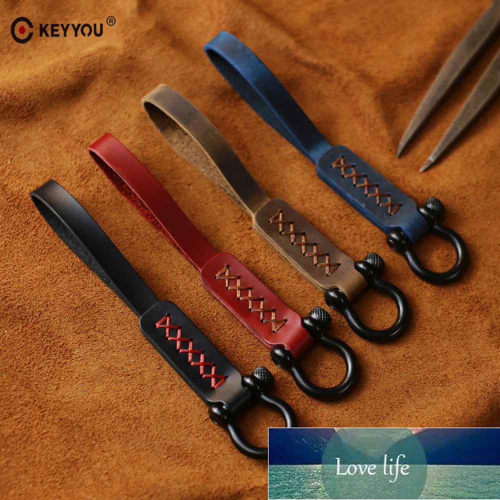 

KEYYOU Car Key Rings Key Holder Genuine Leather Keyring Gift Keychain Universal For all Car Creative Auto Accessories Key Chain
