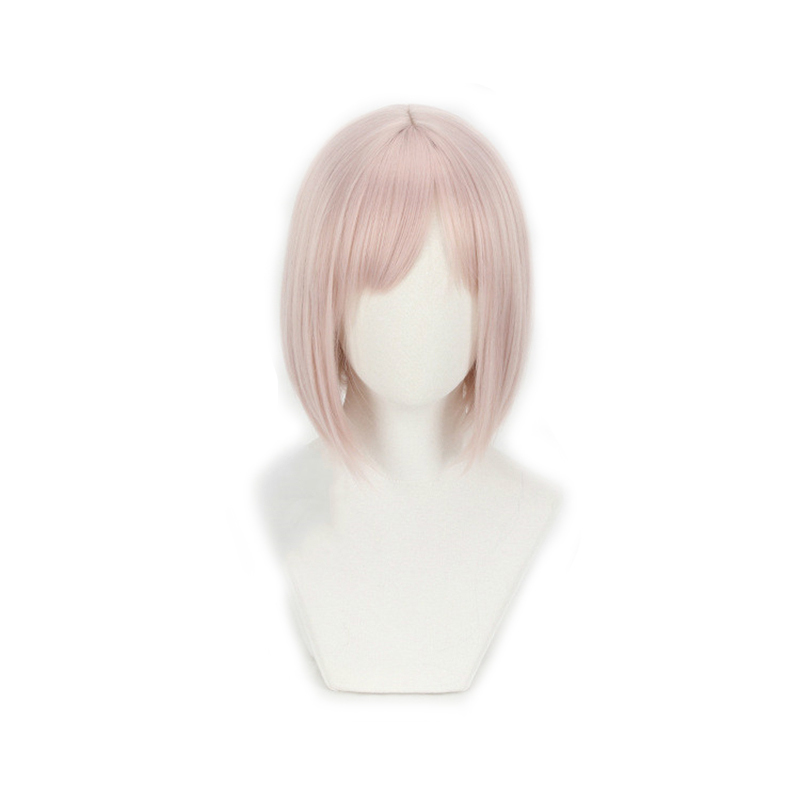 

Fate/grand Order Mash Kyrielight Demi-servant Shielder Cosplay Wig Pink Short Heat Resistance Fiber Hair Wigs + Wig Cap, A116