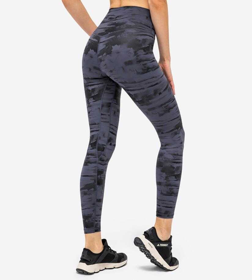

L-054 Women's Leggings High Waist Print Sports Yoga Pants Skinny Capris Breathable Tie Dye Gym Clothes Elastic Full Length Tights Trouses, White;red