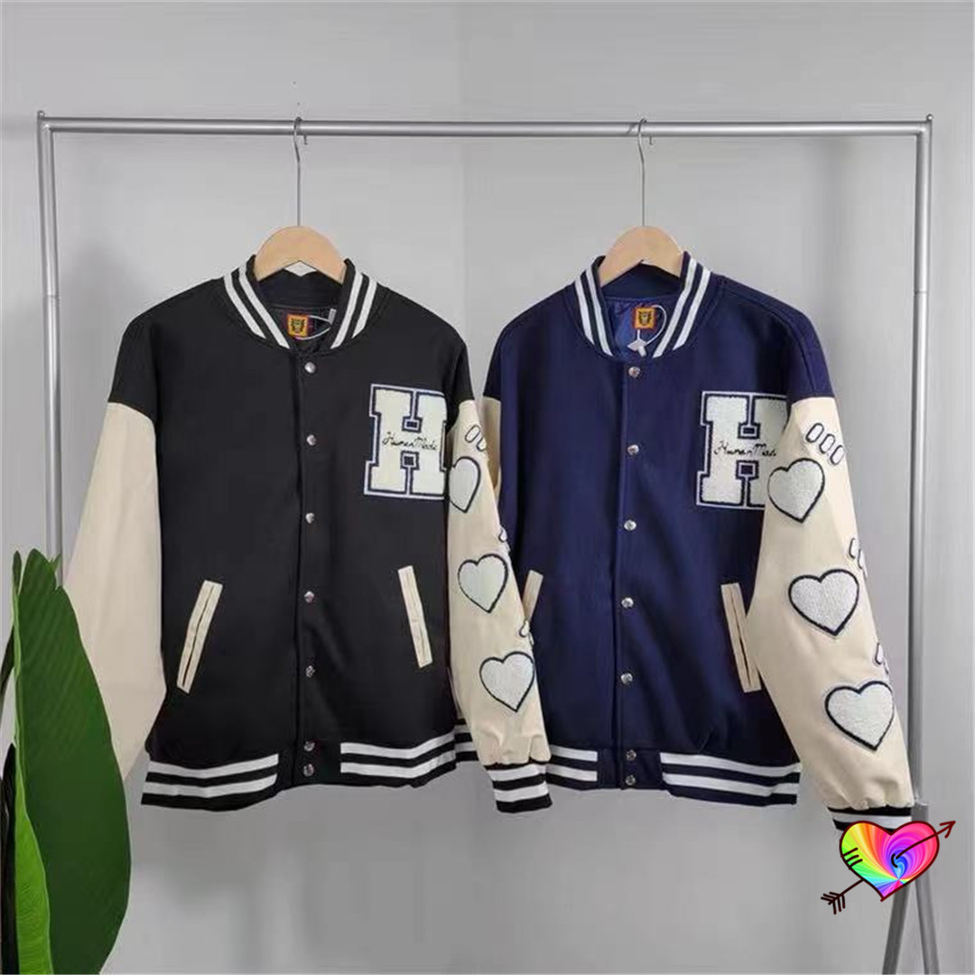 

2021 Embroidered Jacket Men Women High Quality Jackets Patchwork Coat, Black;brown