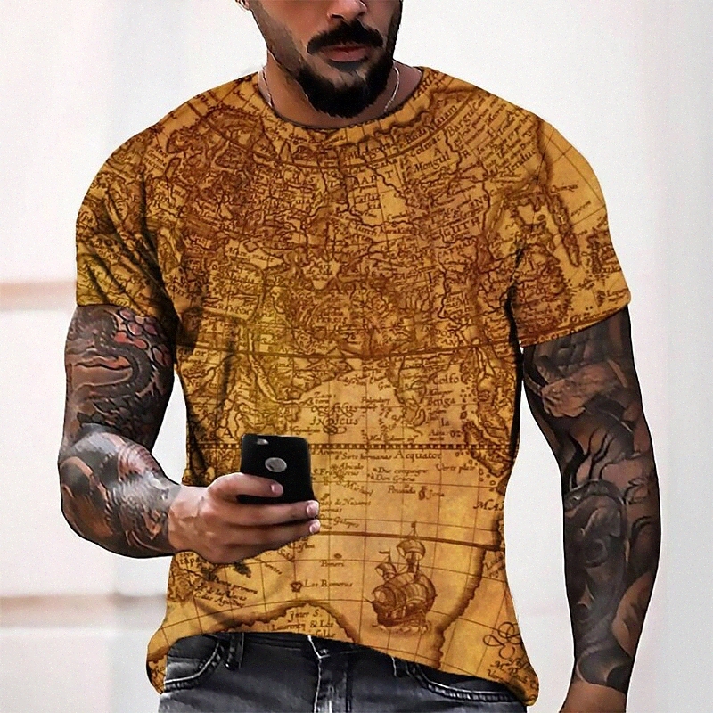 T-shirt Tee T-shirt 3D Imprimer graphique col rond décontracté quotidien quotidien 3D imprimé à manches courtes Haut de mode Cool Confortable Ora