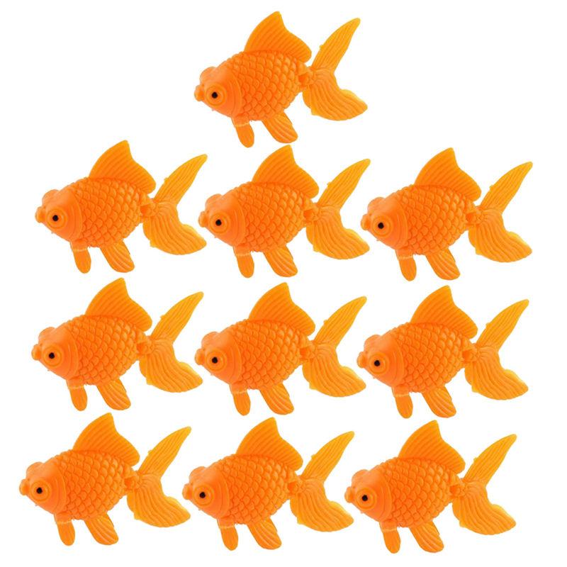 

Decorations Aquarium Orange Plastic Goldfish Ornament Decoration 10 Pcs