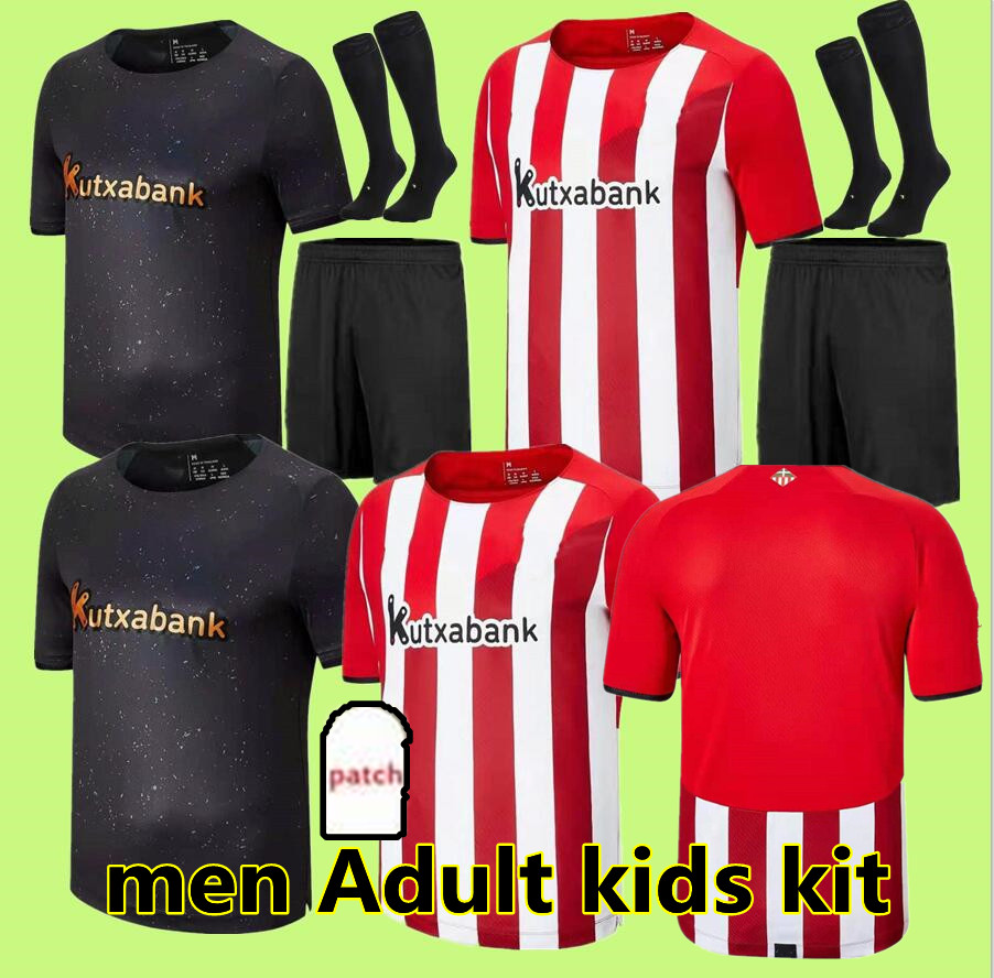 

2021 2022 Bilbao Soccer Jersey Homme Kit Kit Kit AthlÃ©tique I.Martinez Williams Jersey Yuri B Raul Garcia Muniain Camiseta de Bilbao 21 22, Black;yellow