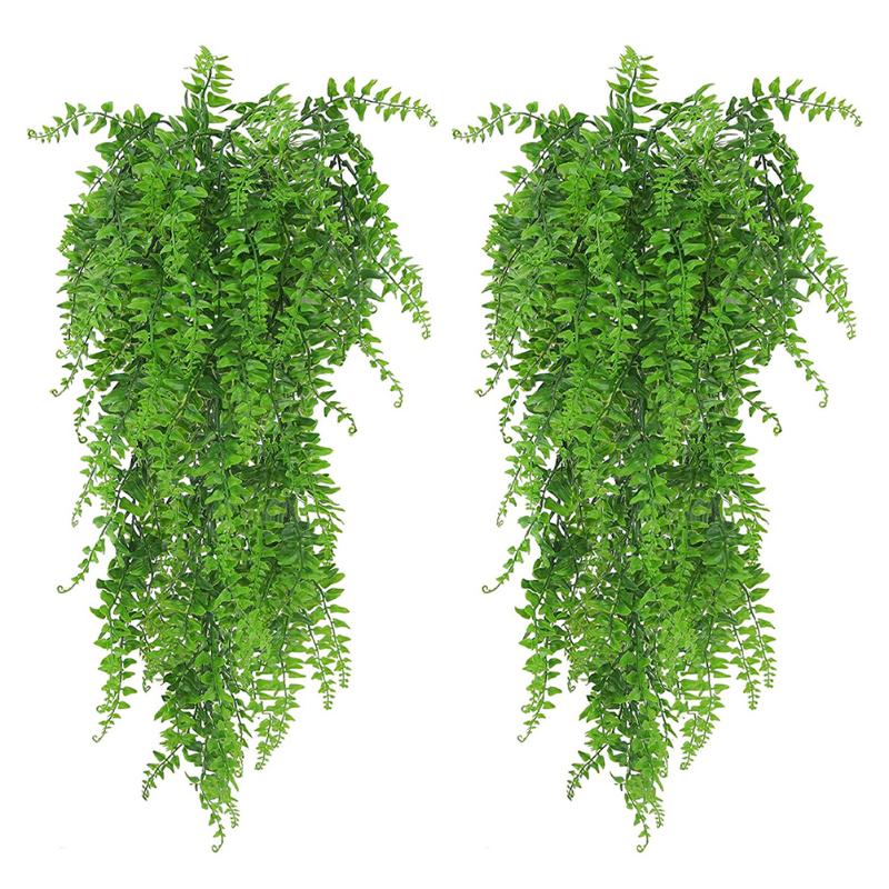 

Decorative Flowers & Wreaths 2Pcs Artificial Greenery Fake Hanging Plants Wall Decoration For Indoor Outdoor