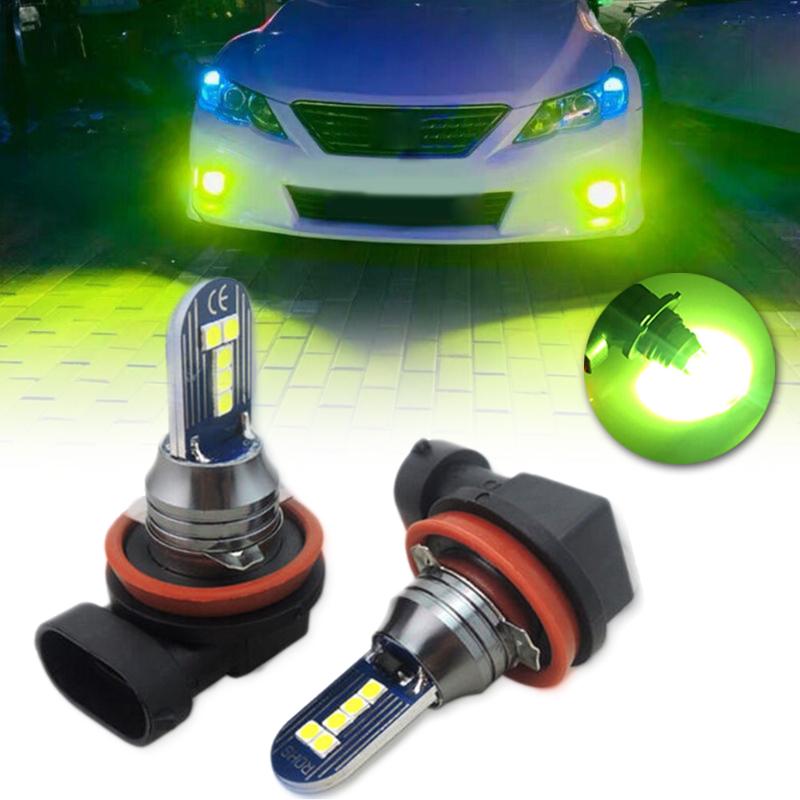 

Car Headlights 2pcs Super Bright Front Headlight Lime Green LED Bulbs H11 H8 Truck Fog Lights Lamp Signal Light Assembly