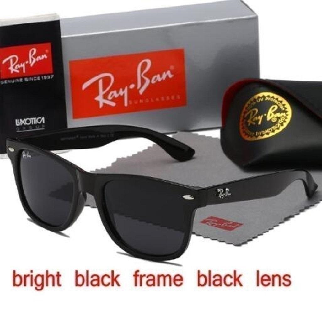 

High Quality Ray Men Women Sunglasses Vintage Pilot Wayfarer Brand Sun Glasses Band UV400 Bans Ben With box and case 2140, White;black