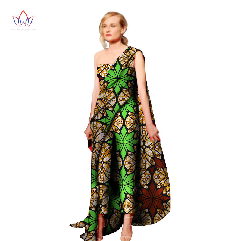 Women&#039;s Jumpsuits & Rompers Fashion Africa Cotton Wax Print Romper African Bazin Riche Sexy For Women Dashiki Elegant Jumpsuit WY1992-image-682657833