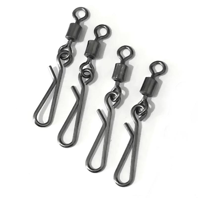 

Fishing Hooks 50x Lot 2/4/6/8# Snap Solid Rings Rolling Hook Swivel W/ Coastlock Connector Fishihooks Accessory