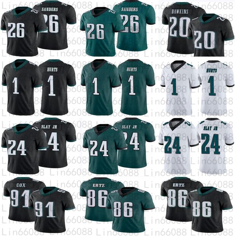 

1 Jalen Hurts 86 Zach Ertz Dawkins Cox Jeffery 24 Darius Slay JR Miles 26 Sander Football jersey, As