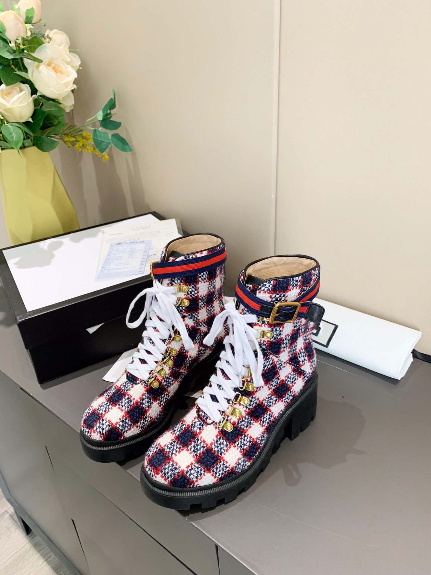 

2021 Brand Women's boots Designer Genuine Leather Red Beige Canvas over the knee boot Zipper Laces Casual shoes fashion High Heel Women luxury sneakers Big size 35-42, Box