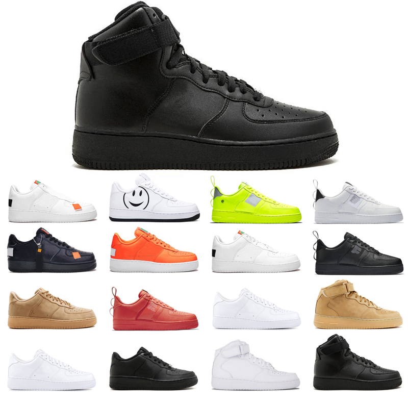 

Running Shoes Mens Womens Sneakers 1 White High Low Black Wheat Have a day Just Orange Utility Volt Outdoor Sports Shoe Original Jogging walking New Arrive, White low