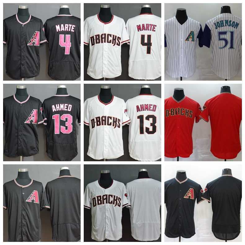 

2020 Men Baseball 4 Ketel Marte Jersey 13 Nick Ahmed 51 Randy Johnson Flexbase Cool Base Team Black White Red Stitched High Quality, Blank