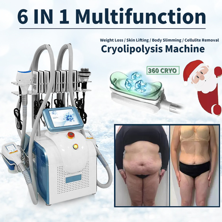 Cryolipolysis fat freezing slimming machine lipolaser 7 IN 1 Cryotherapy lipo laser slim ultrasonic cavitation RF Beauty equipment-image-747757362