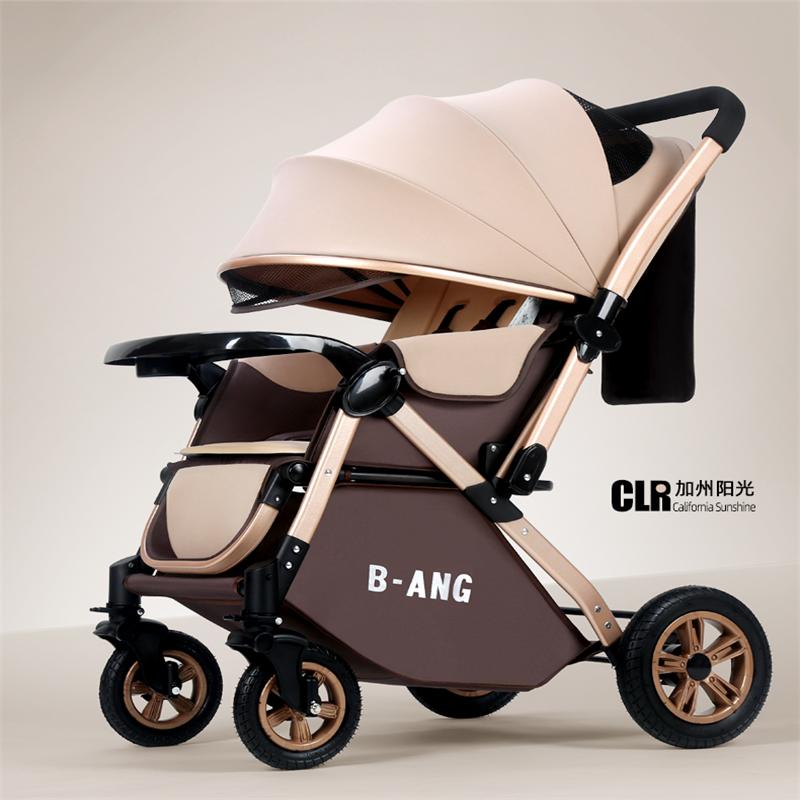 

Strollers# 0-3-year-old Baby Stroller Can Sit, Lie, Fold Umbrella, Four-wheel Absorption, Two-way Trolley For Children